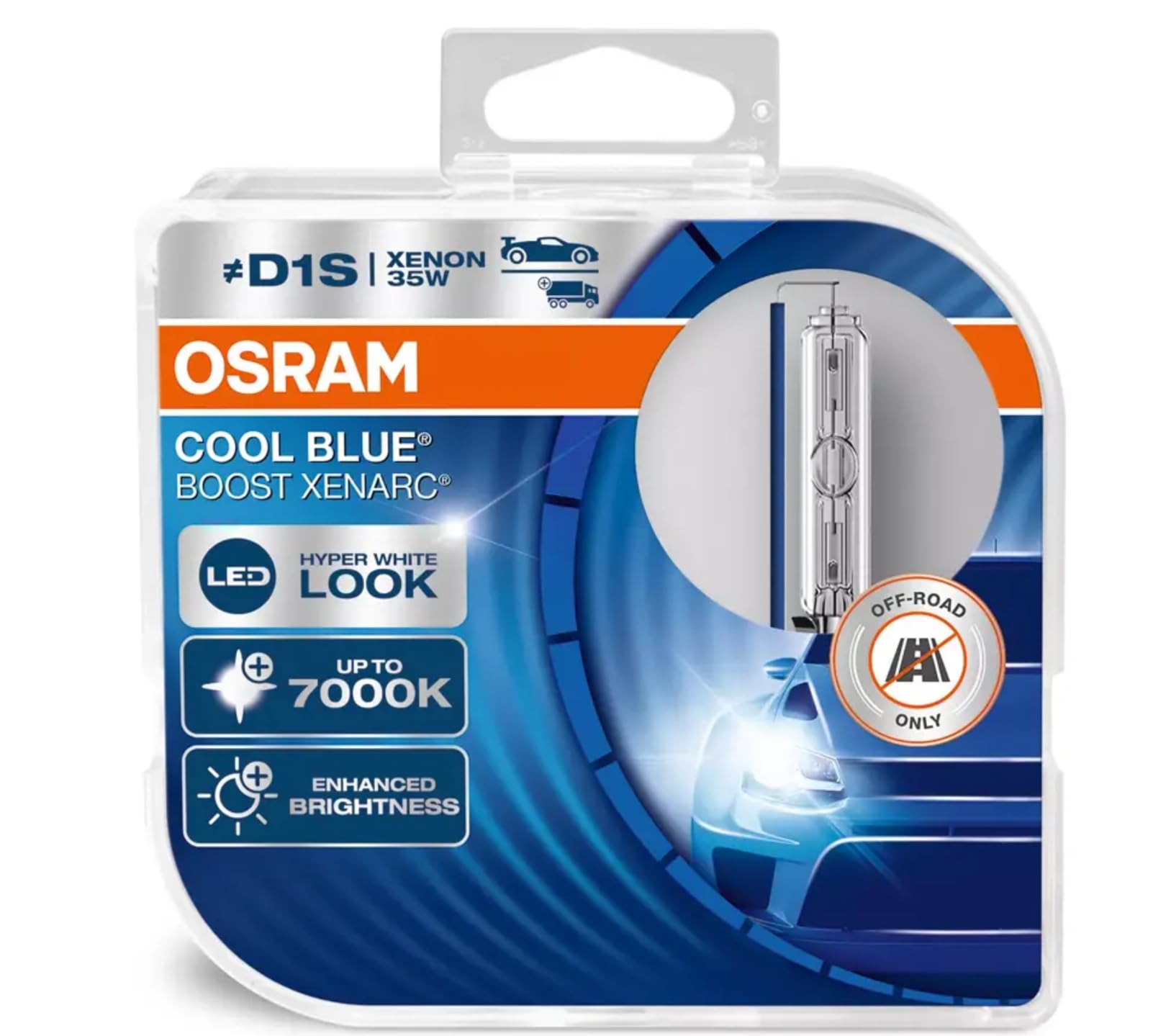 OSRAM XENARC Boost D1S HID Head Lamp, Hyper Blue, Duo Box