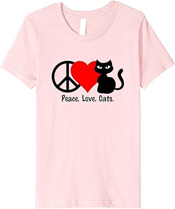 Download Amazon.com: Peace Love Cats T-Shirt Shirt Tee - Cat Kitten ...