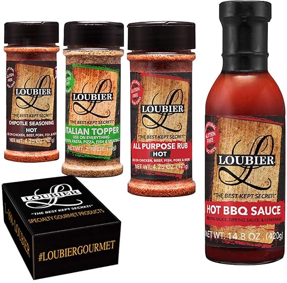 Amazon Com Loubier Gourmet Bbq Sauce And Dry Rub Sampler Natural And Organic Ingredients Unique Flavors Delicious For Any Meat Or Veggies Gluten Free Made In The Usa