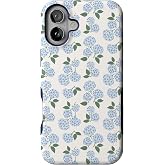 Casely iPhone 16 Plus Case | Nantucket Cottage | Blue Hydrangea | Bold Protective Design | Compatible with MagSafe