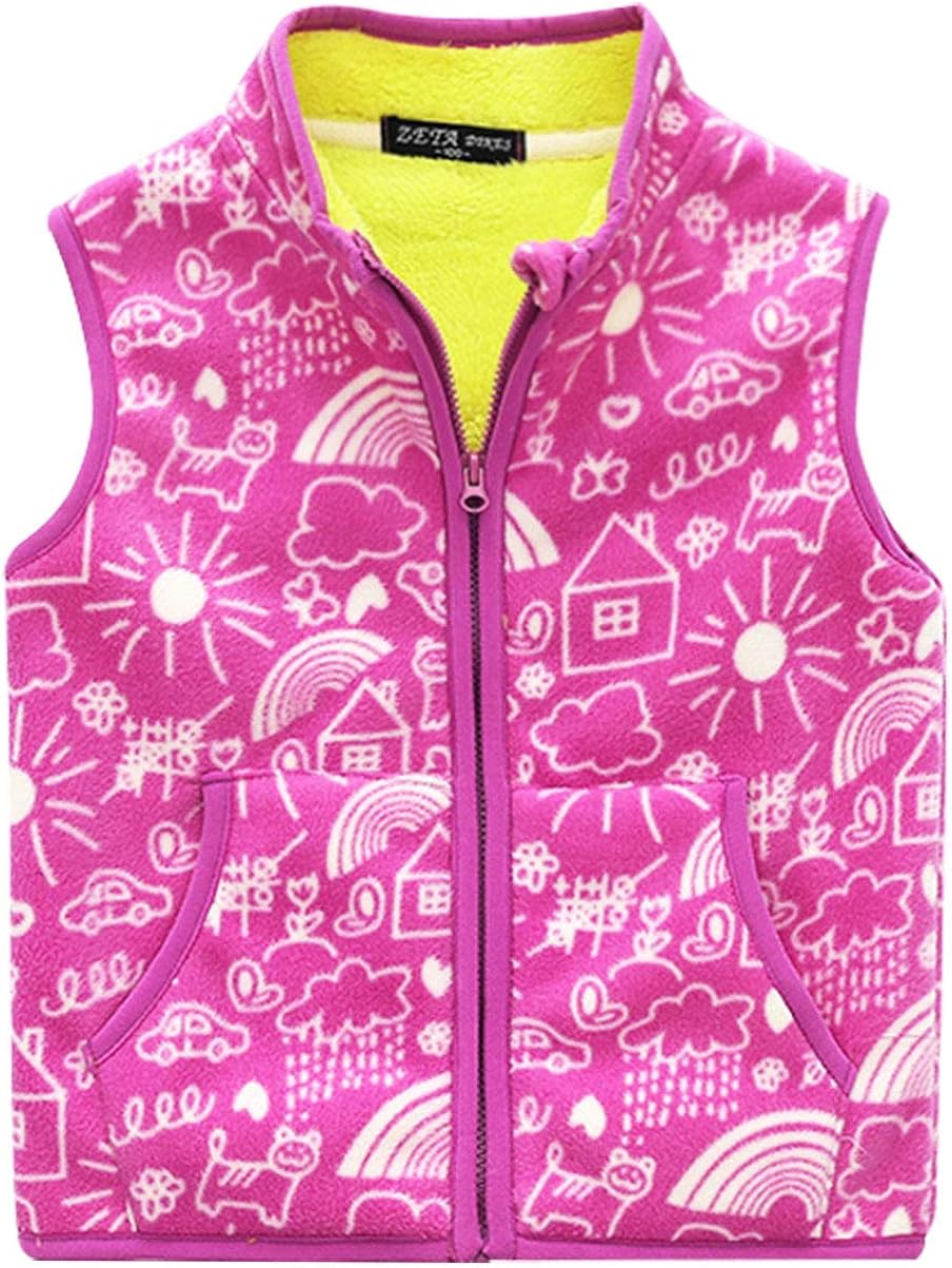 Baby Boys Sleeveless Fleece Warm Waistcoat Outwear Autumn Winter Zipper