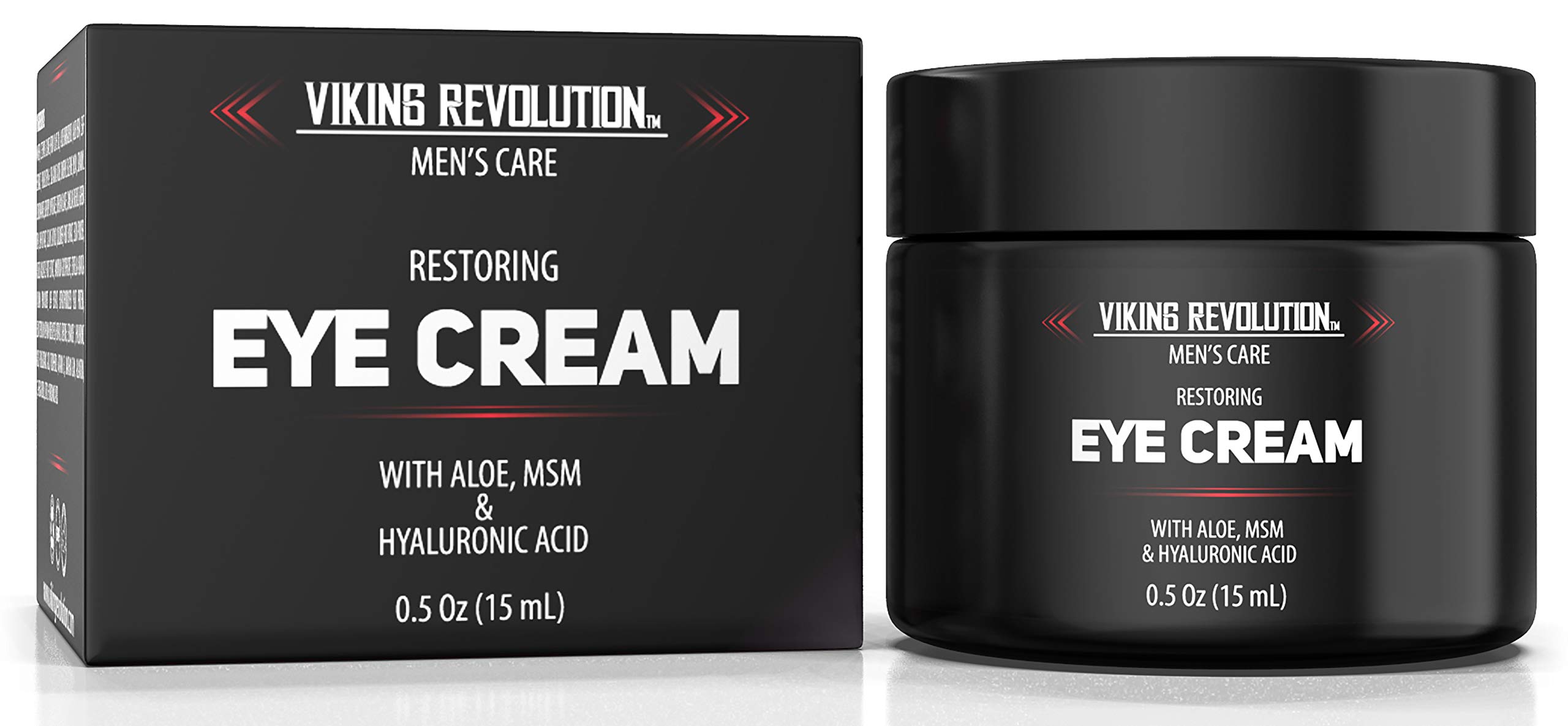 Viking Revolution - Mens Eye Cream - Natural Eye Cream for Men With Hyaluronic Acid - Anti Aging, Dark Circle, Moisturizer Wrinkle Cream - Helps Reduce Puffiness, Eye Bags - Shea Butter - 15 ml