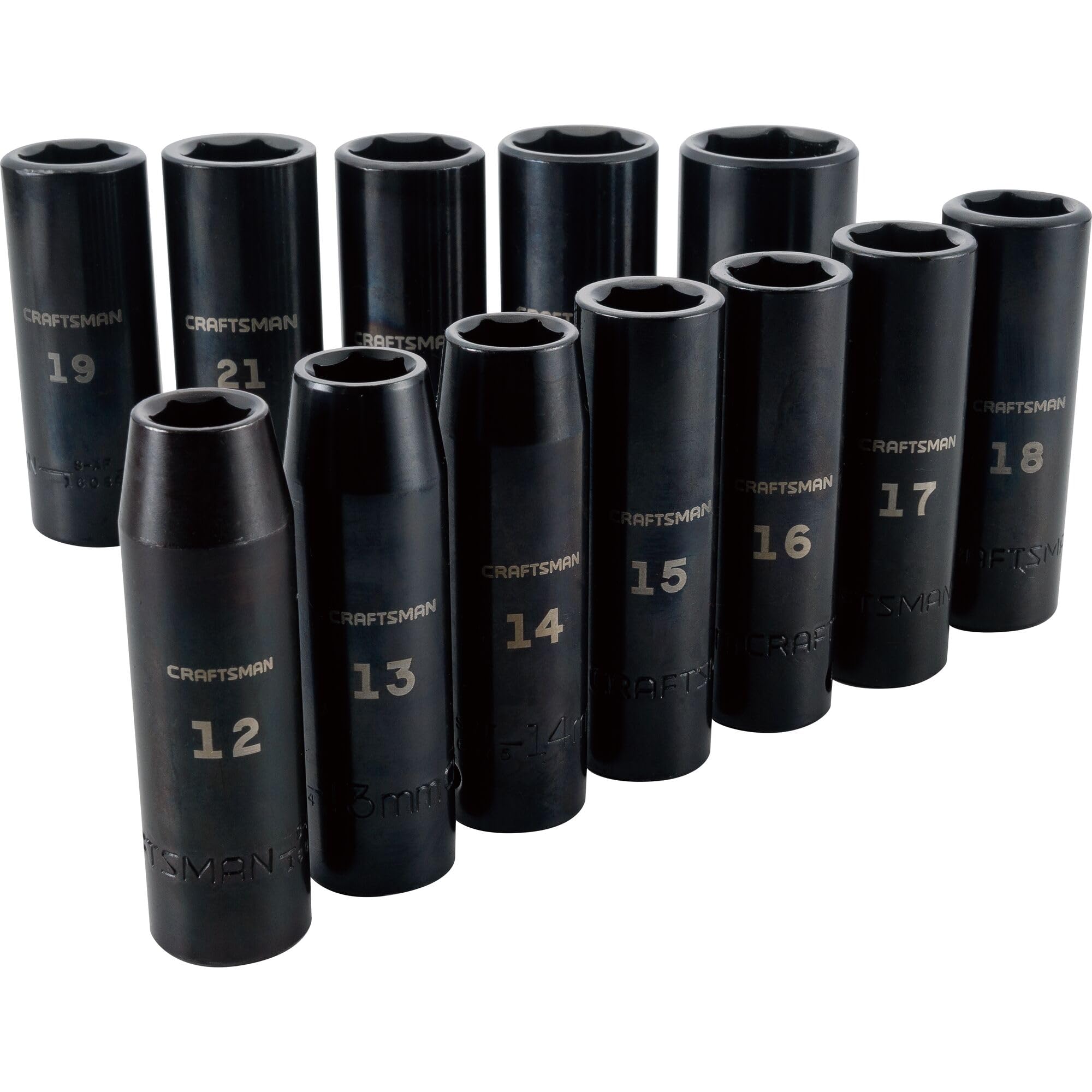 CRAFTSMAN Impact Socket Set, Metric, 1/2-Inch Drive, Deep Impact Sockets, 12-Piece (CMMT15887) Image
