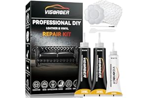 VIGORDER Black Leather Repair Kit for Furniture, Leather Seat Repair Kit for Cars, Easily Restore Car Interior, Sofa, Purse and Jacket, Restore Any Material with Super Easy Instructions