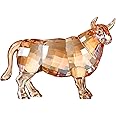 DOJOZ Crystal Bull Cow Ox Cattle New Year Gifts Home Decorations Figurines Collectibles Animal (Gold)