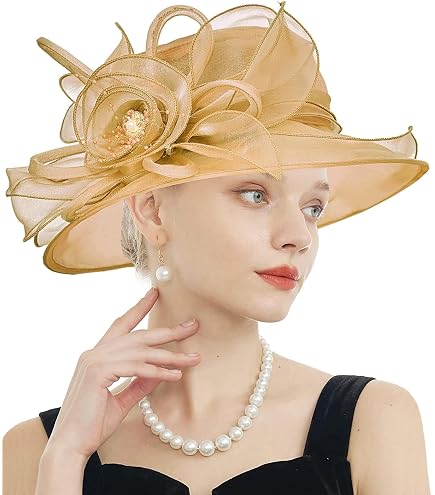 Womens Dressy Hats Wide Brim Church Wedding Wedding Occasion  display picture 3