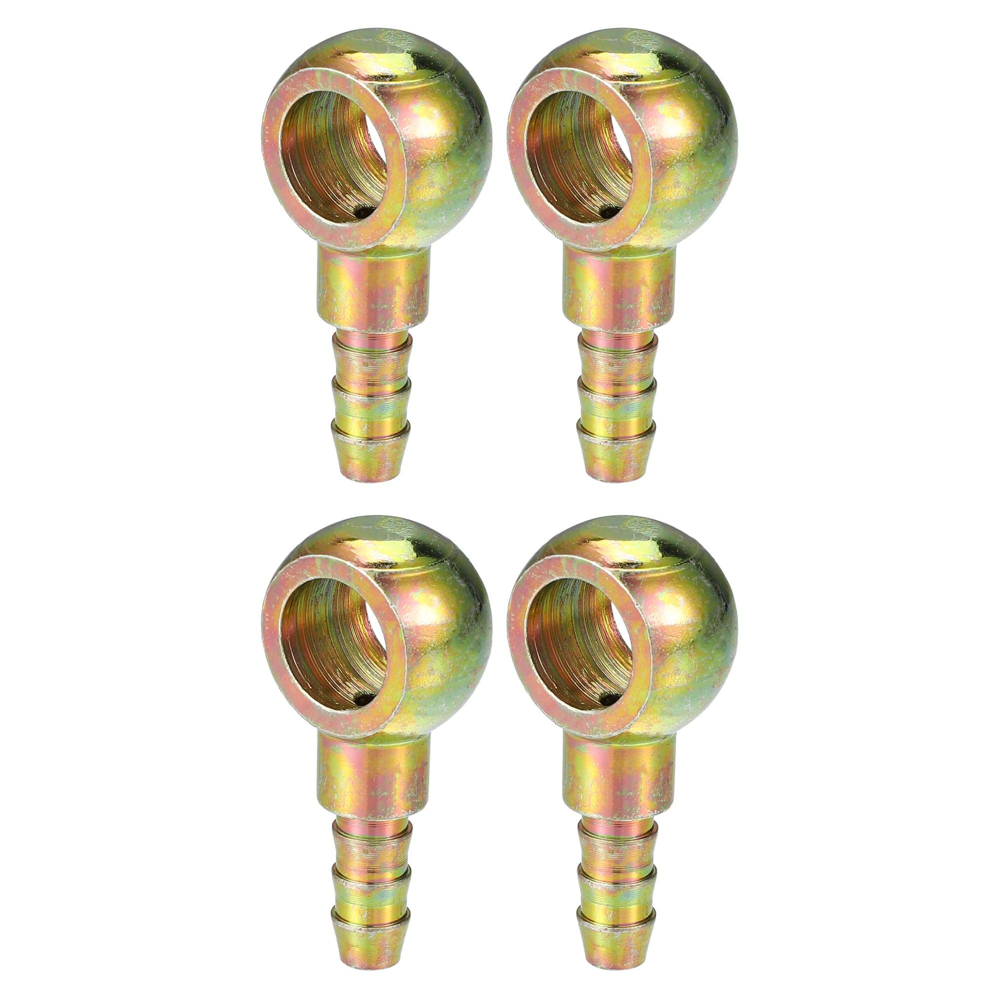 Photo 1 of Hihaha Banjo Bolt Hose Barb Fitting/Inner Brake Fuel Line Fitting Adapter for Car Motorcycle/Durable Metal 12mm ID 8mm OD / 4 Pcs Bronze Tone
