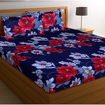 Teyja Collections Soft & Skin Friendly Beautifully Design Printed Double Bedsheet with 2 Pillow Covers