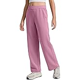 CRZ YOGA Girls SoftAura Wide Leg Casual Sweatpants with Pockets - Lounge High Waist Pants Drawstring Kids Teen