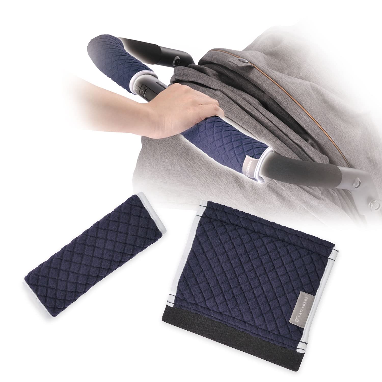 エールベベ ベビーカー ハンドルカバー Agピュア ネイビー商品画像