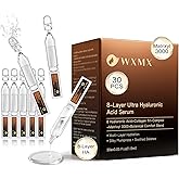 WXMX Ultra Hyaluronic Acid Serum With 8 HA Forms + Matrixyl 3000, Collagen Tri - Complex & Peptide, Multi - Layer Hydration Anti-Aging Serum, Hyaluronic Acid Serum for Face(0.05 Fl.oz x 30e)