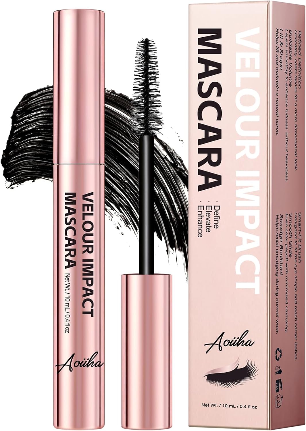 Mascara Liquid Lash Extensions, Lengthening & Volumizing Liquid Lash Extensions, Tubing Formula for Volume & Lift - Smudge, Flake & Fade Proof - Nourishing Formula Safe for Sensitive Eyes