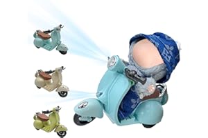 WEIRAN Accessories for Doll- Scooter Toy with LED Lights & Music for 17cm Doll, Cute Motorcycle Toy, Decor Desktop Ornaments for Dolls Collectors (Blue)