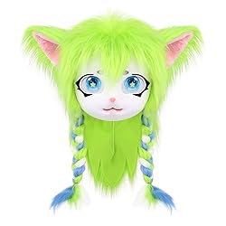 hbbhml Animal Cat Head Mask Fursuit Cute Plush