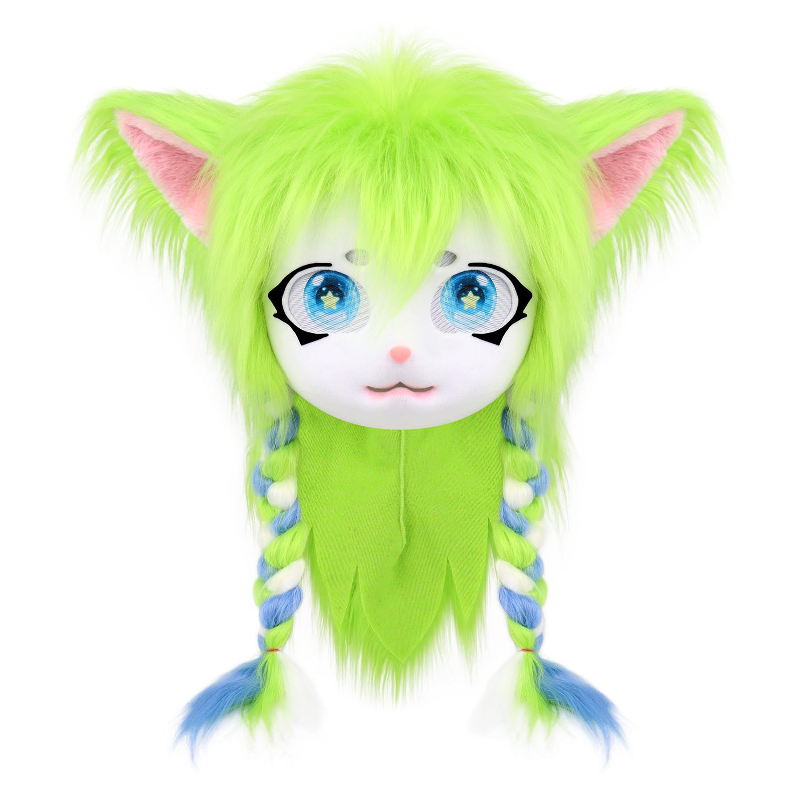 hbbhml Animal Cat Head Mask Fursuit Cute Plush