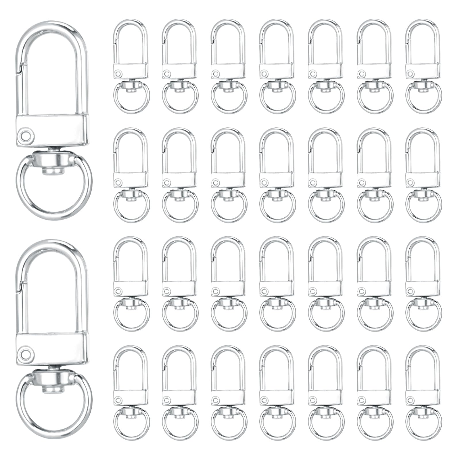 Photo 1 of Ouligay 50 Pcs Lobster Claw Clasps for Keychains,Metal Lanyard Clips,Key Chain Hooks,Swivel Snap Hooks,Keychain Hook,for Jewelry Making DIY Making Bags Keychain Art Crafts