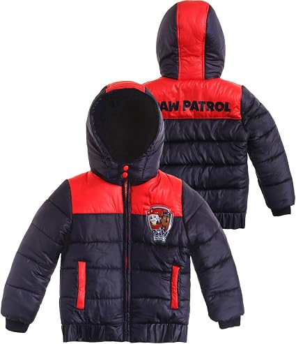 Doudoune Rembourrée Garçon Pat' Patrouille - Capuche, Fermeture éclair - 100% Polyester - Lavable 30°C