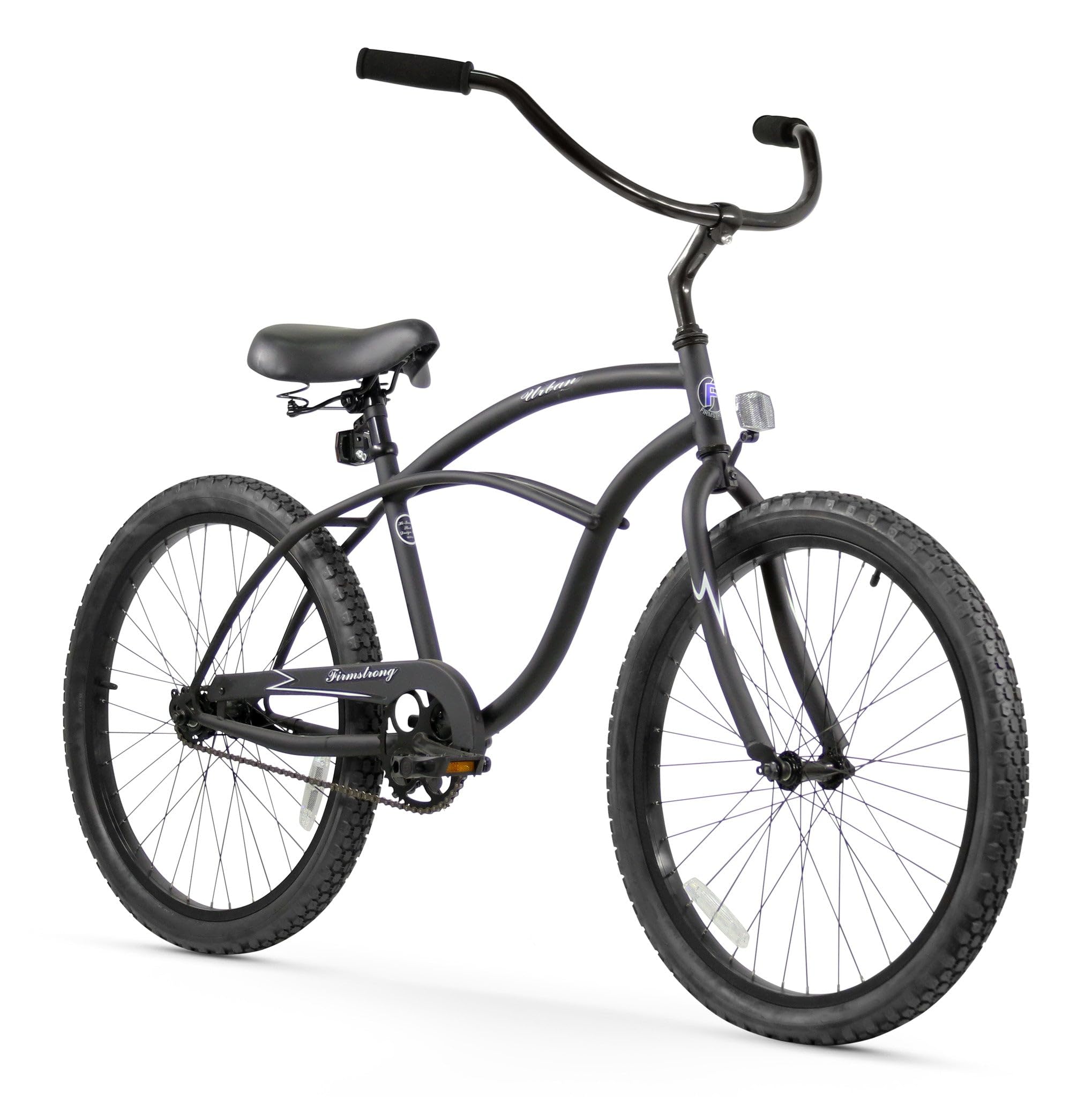 Firmstrong Urban Men's Beach Cruiser Bike, Single Speed Bicycle, 24 Inch Wheels, Matte Black Image