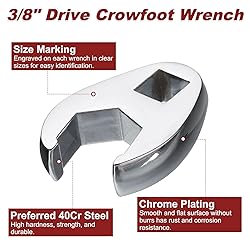 HARFINGTON Drive Crowfoot Wrench 3/8" Drive 10mm