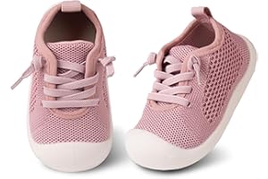 CHARROST Baby First-Walking Shoes 1-4 Years Kid Shoes Trainers Toddler Infant Boys Girls Soft Sole Non Slip Cotton Canvas Mesh Breathable Lightweight TPR Material Slip-on Sneakers Outdoor