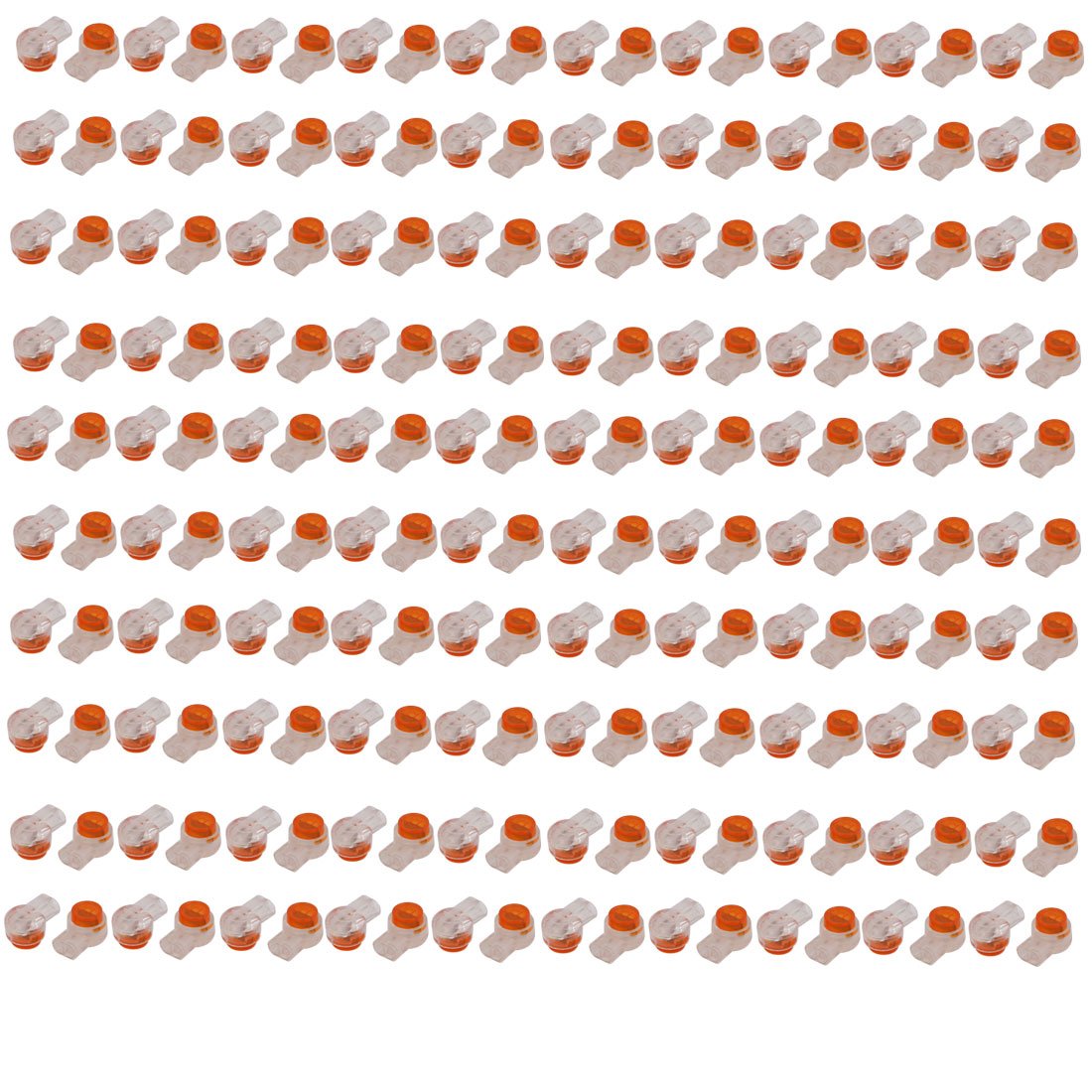 Sourcingmap 400 Pcs Plastic K1 2 Ports Gel Splice UY Wire Connector Clear Orange