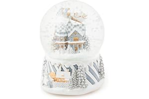 MACKENZIE-CHILDS Snow Globe, Musical Christmas Decor for Living Room, Sterling Village