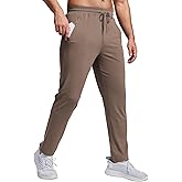 PINSPARK Mens Joggers with Zipper Pockets Lightweight Athletic Track Pants Quick Dry Workout Gym Sweatpants for Men