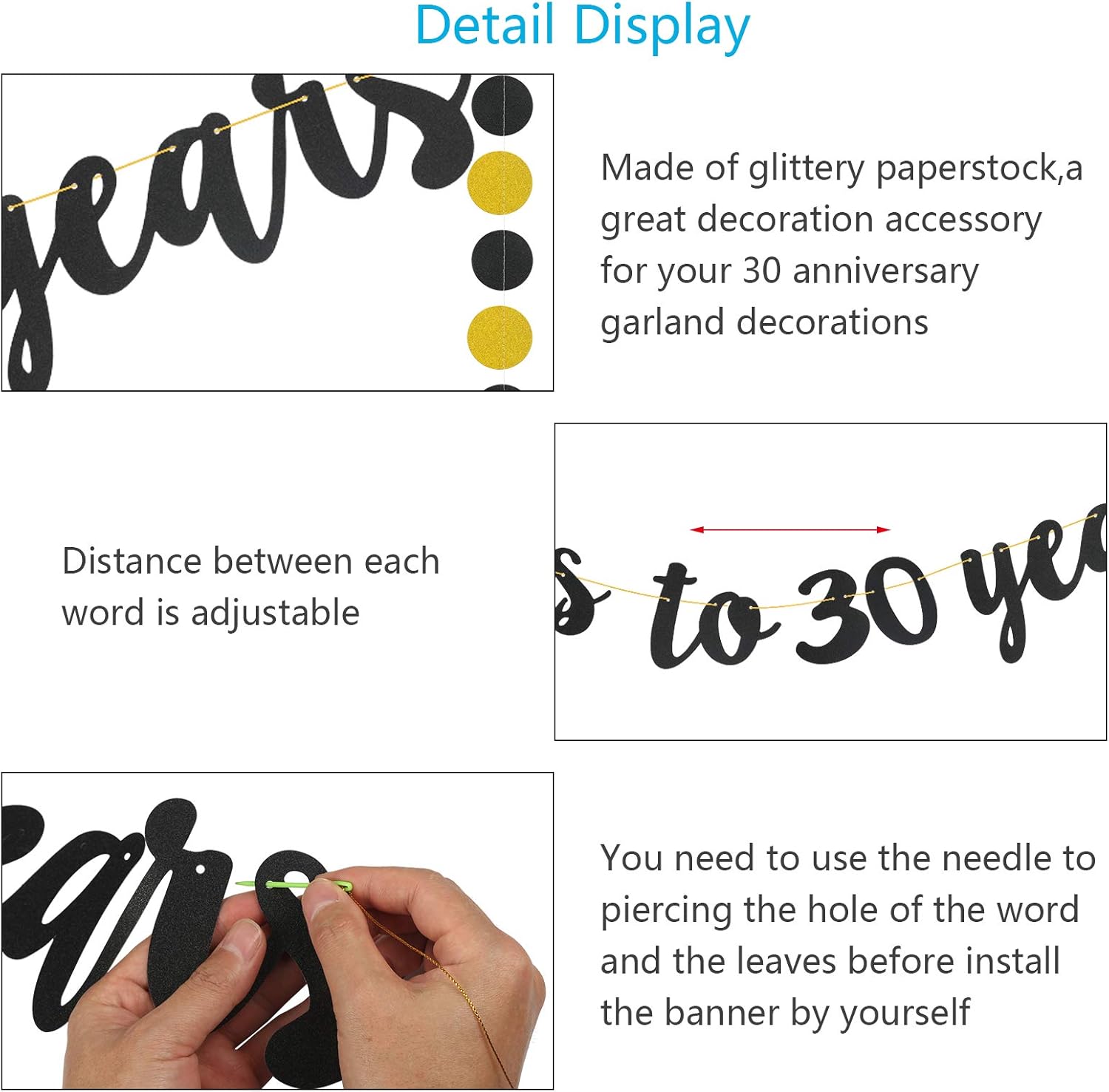 Fournitures De Loisirs Creatifs Seelok Joyeux Anniversaire Banderole 30 Ans Banniere Anniversaire Happy Birthday Guirlandes Glitter Garland Bunting Decoration De Fete Mariage Homme Femme Cuisine Maison Lemoncitylive Com