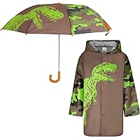 Kids Umbrella and Raincoat Set for Boys and Girls Ages 3-7
