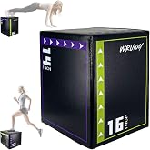 WRUIOY Versatile Non Slip Jump Box Exercise 3-in-1 Foam Plyometric Jump Box for Home Gym Training Fitness