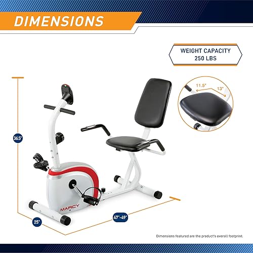 Marcy Recumbent Exercise Bike with Magnetic Resistance and Pulse