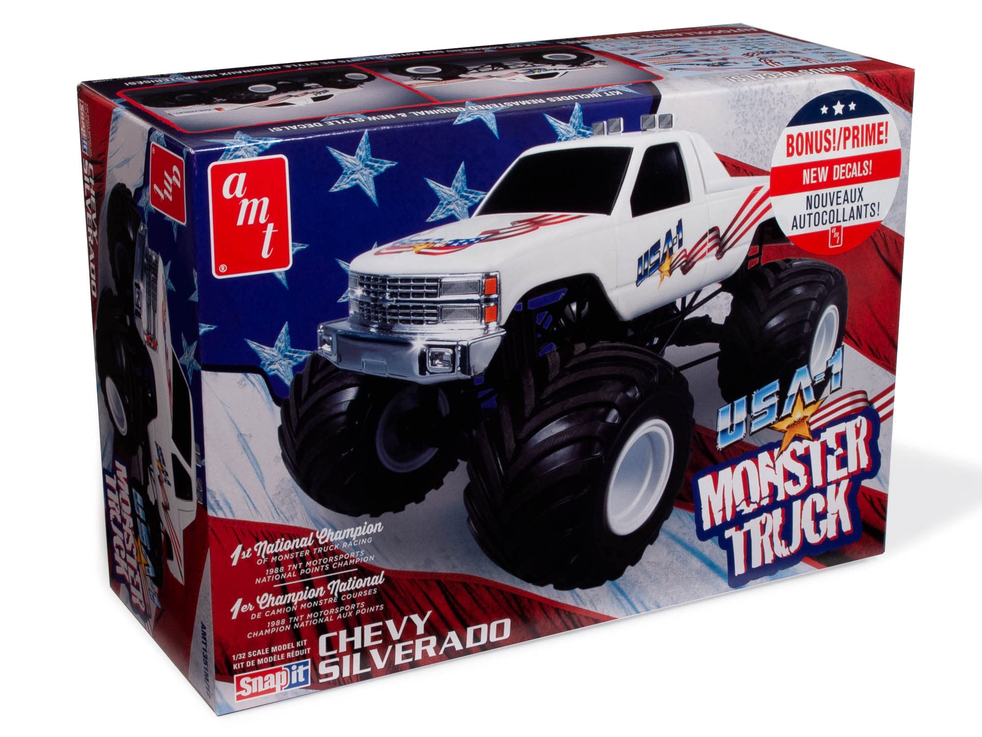 AMT AMT1351M/12 1/32 USA-1, Monster Truck Model Kit, Multi-Coloured