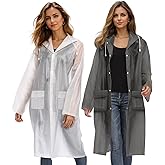 Besshopie EVA Raincoat Waterproof Rain Poncho Reusable Unisex Men Women Long Clear Rain Wear