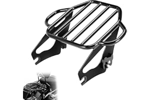 HUABRVE 2-UP Motorcycle Luggage Rack for Harley Touring, Detachable Luggage Mounting Rack Compatible with 2009-2024 Harley Davidson Street/Road/Electra Glide Road King Tour Pack Accessories (Gloss Black)