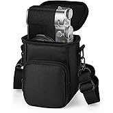 CaSZLUTION Travel Case for Fujifilm X100VI X100V X100F X100T X100S Digital Camera, Portable Storage With Belt Loop and Strap Compatible With Canon PowerShot V1 Hybrid Camera, Black (Case Only)