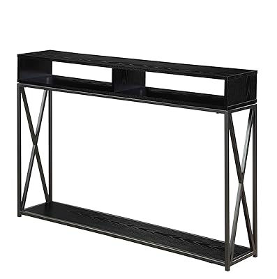 Convenience Concepts Tucson Deluxe 2 Tier Console Table, Black