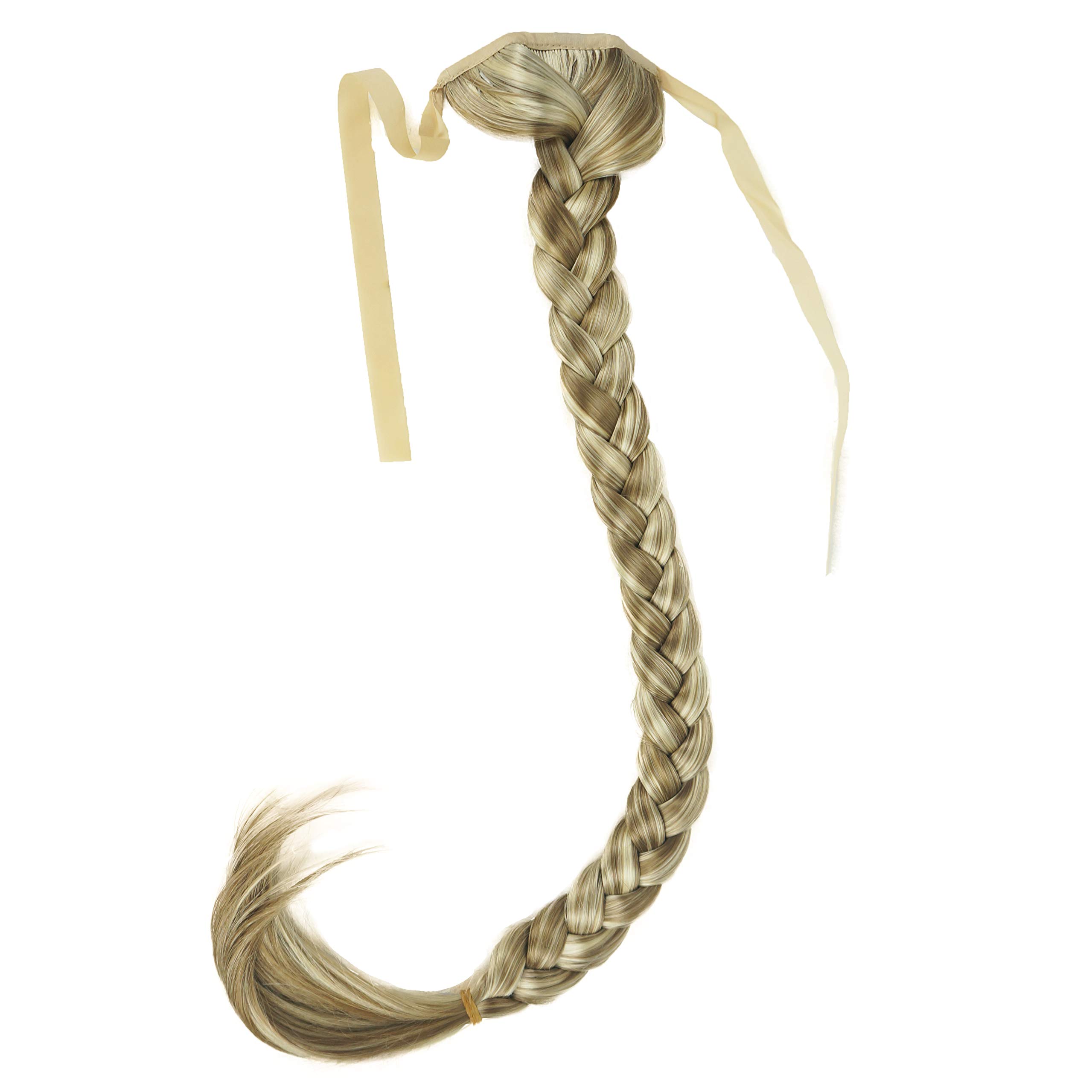 Lydell 24" Long Fishtail Braid Wrap Around Ponytail Extension Synthetic Hairpiece #H16/613 Blonde Highlighted