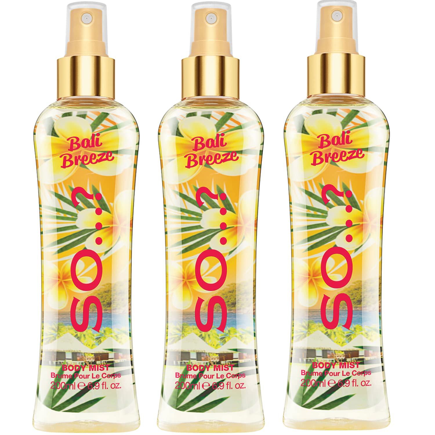 So…? Summer Escapes Womens Bali Breeze Body Mist Fragrance Spray 200ml Bundle (Pack of 3)