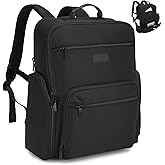 HEAD Large Laptop Backpack for Men with Trolley Sleeve, Travel Backpacks Fits 17.3 inch Laptop, Waterproof Business Laptop Bags for Work/Commute/College/Daily, Black