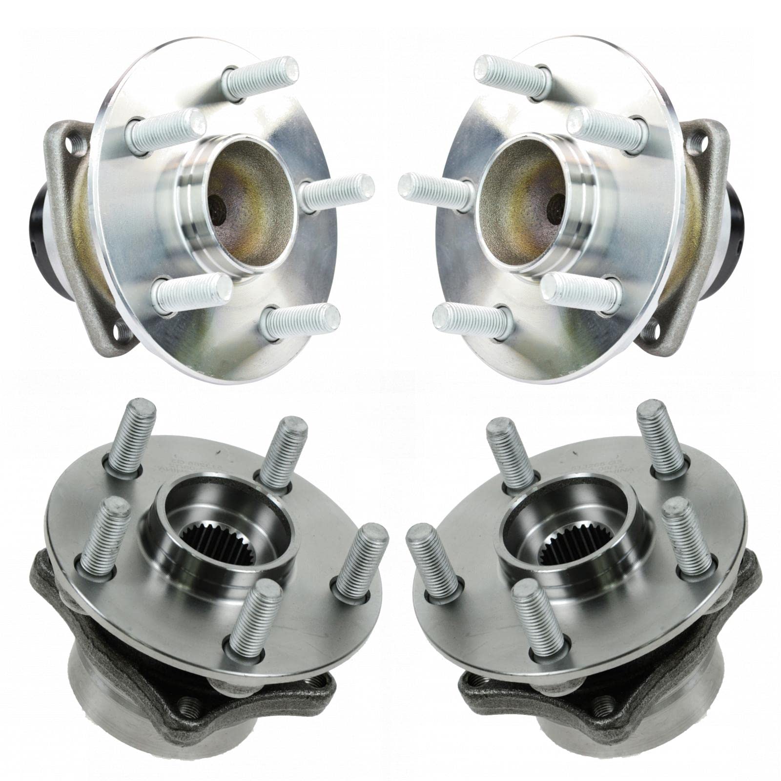 TRQ 2 Piece Front Rear Wheel Bearing & Hub Assembly