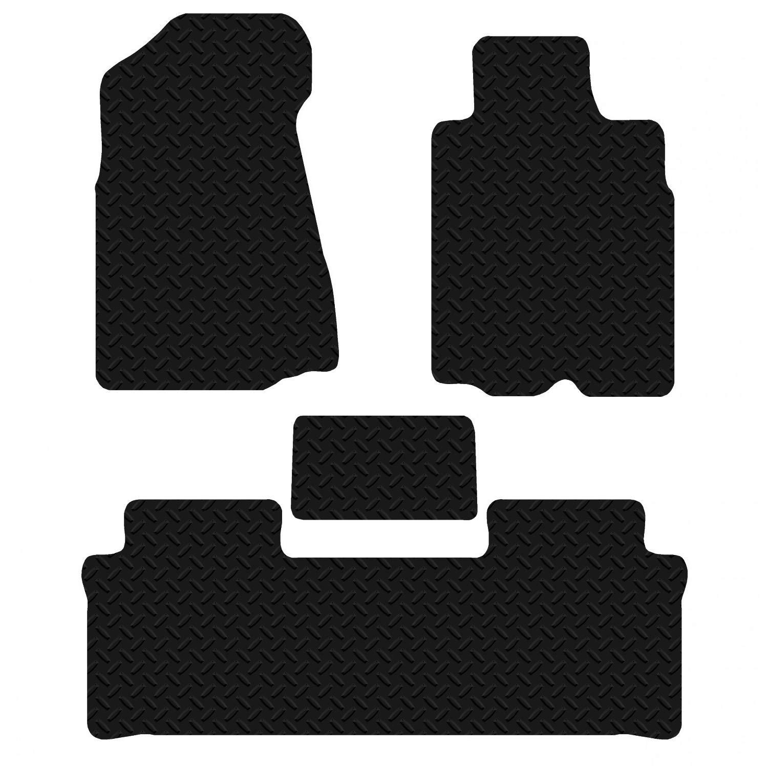 Carsio Car Mats 4pc Set For Honda CRV 2002-2006 Manual Tailored Fit Rubber Floor Mat Complete Accessory Black Custom Fitted - Anti-Slip Backing, Heavy Duty & Waterproof
