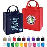 AT1nTen Custom Tote Bags Up to 10000 Pack Bulk, Personalized Reusable Shopping Bags with Logo Text, Customizable Grocery Bags for Promotional Items, Business Travel Branding Activities Mall Fair