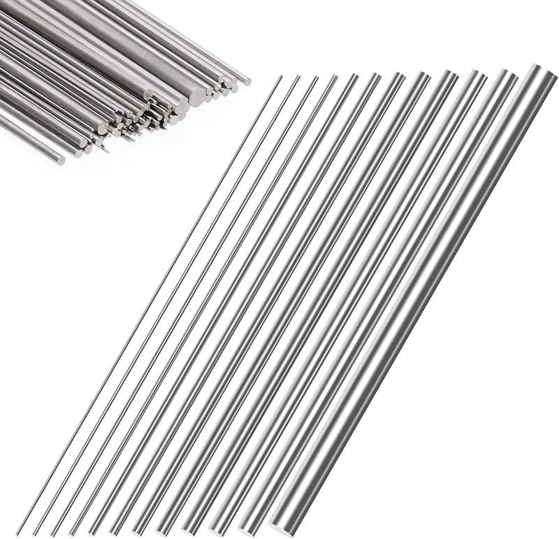 GLARKS 104pc Stainless Steel Spring Wire Assortment 0.3-3mm Dia x 400mm Length
