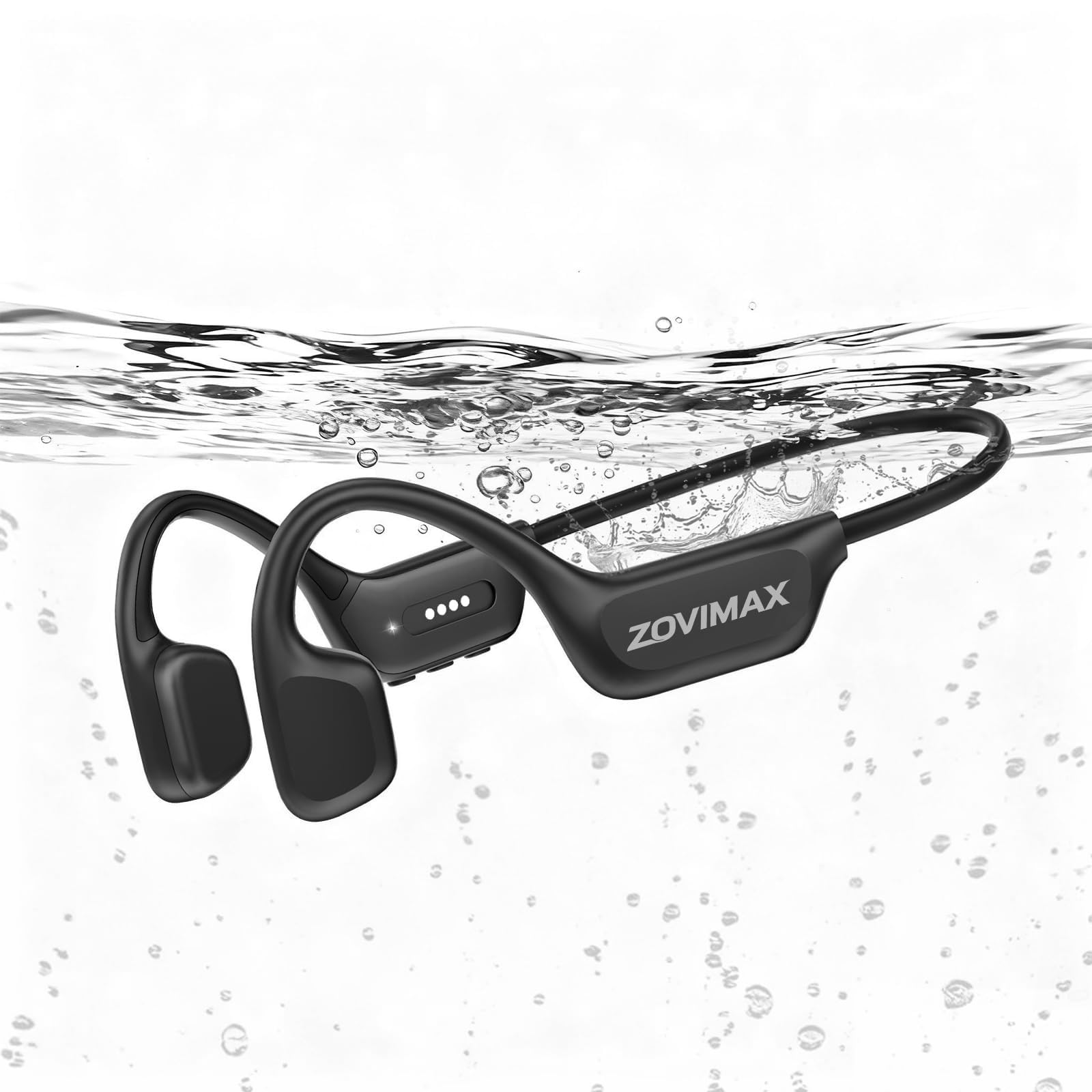 Photo 1 of ZOVIMAX Bone Conduction Headphones, IPX8 Waterproof Swimming Headphones, Open Ear Headphones with MP3 Mode 32GB Memory Up to 12 Hours Playtime