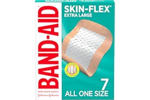 Band-Aid Brand Skin-Flex Adhesive Bandages for First Aid and Wound Care of Minor Cuts and Scrapes & Burns, Flexible Sterile Bandages for Fingers & Knees, Extra Large, All One Size, 7 ct