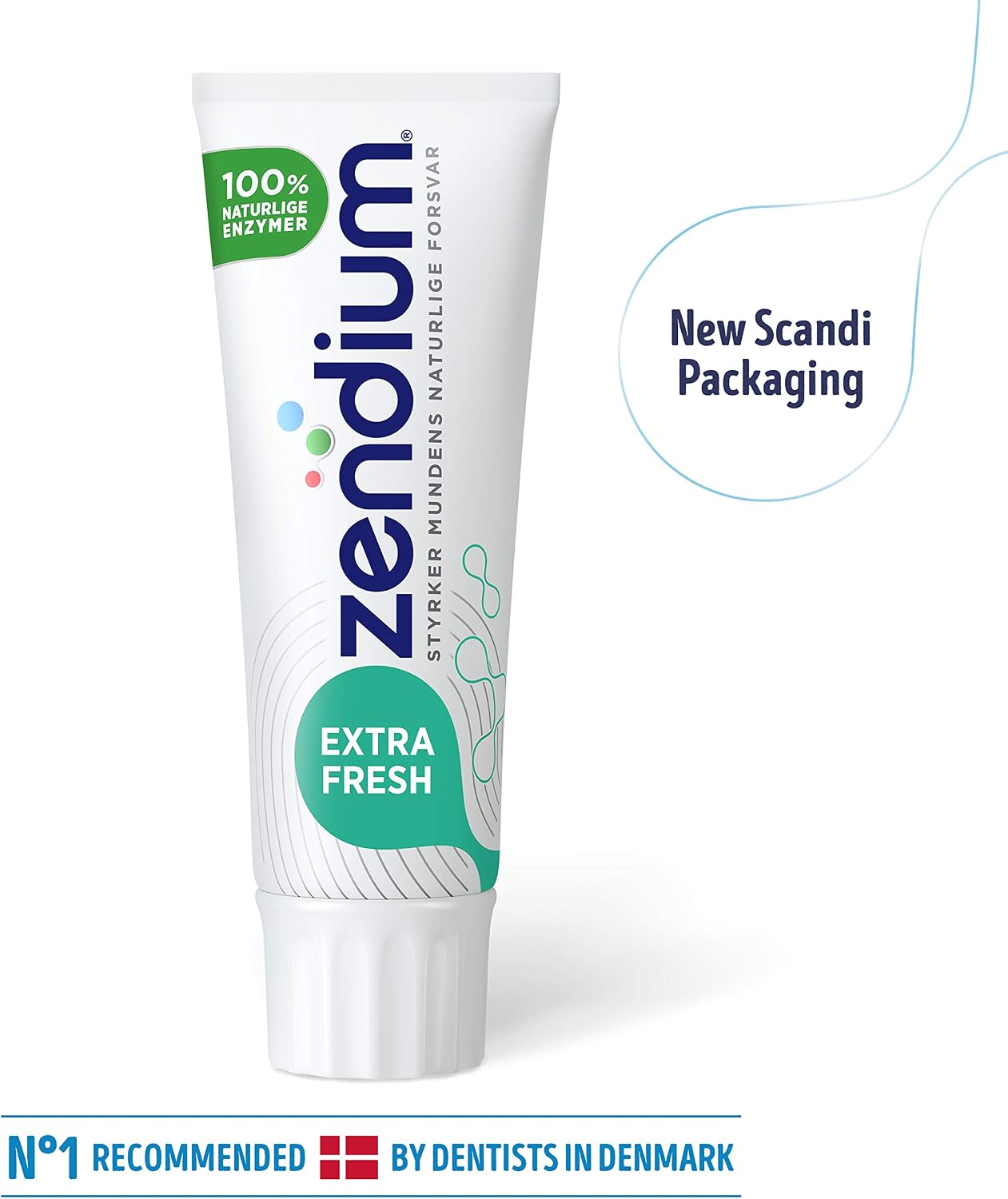 Zendium Extra Fresh Toothpaste 75ml, contains natural antibacterial enzymes and proteins - Image 3