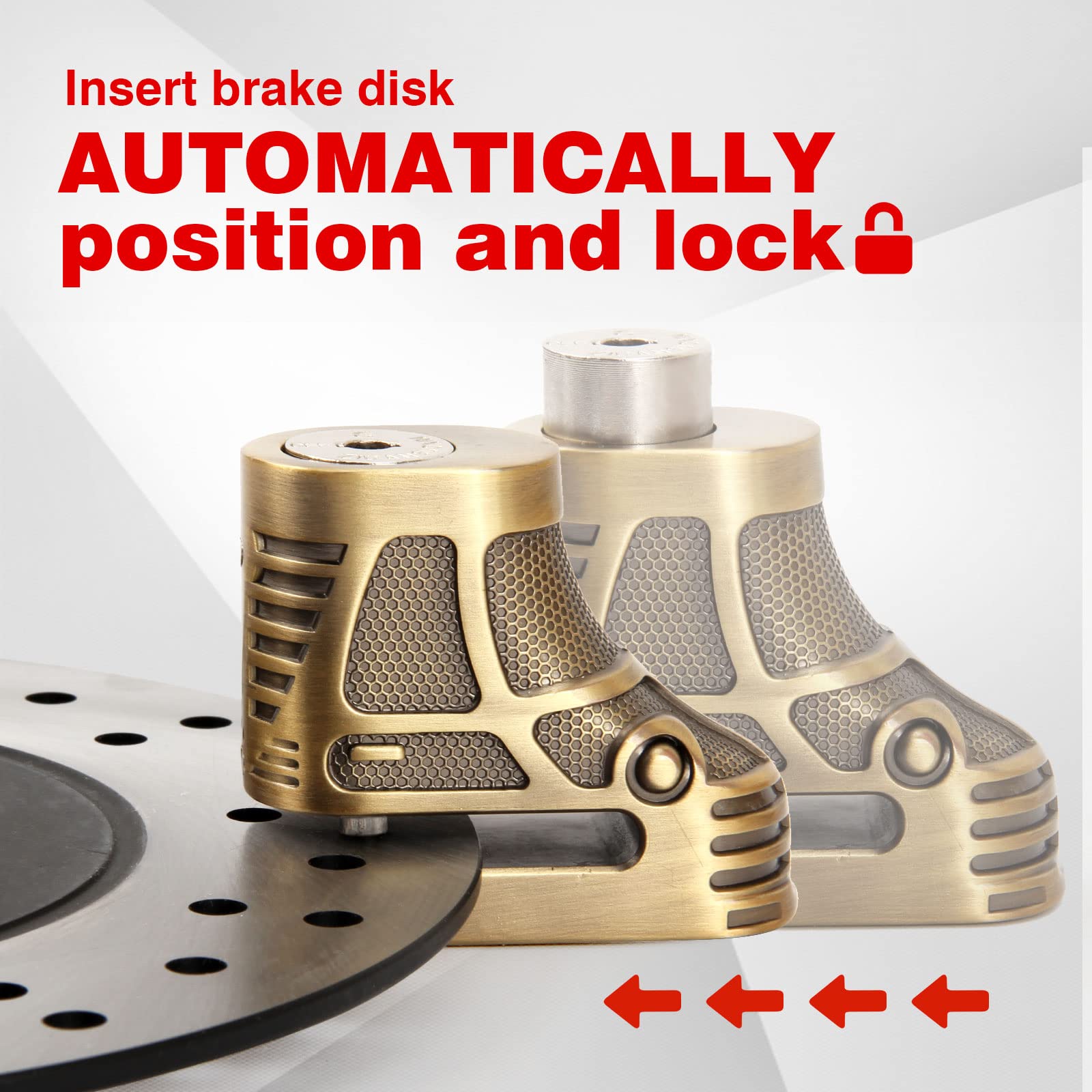 Motorcycle Lock, Motorcycle Locks Anti-Theft Waterproof Disc Brake Lock for Motorcycles Wheel Lock Scooter Dirt Bike with Reminder Cable Box