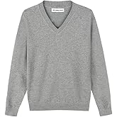 SMINLING Pinker Boys Sweater Pullover School Uniform V-Neck Soft Cotton Clothing