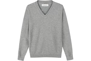 SMINLING Pinker Boys Girls Sweater Pullover V-Neck Long Sleeve Cotton School Uniform