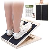 Slant Board for Calf Stretching, 5 Angle Portable Adjustable Stretch Board | Wooden Stretch Board with Training Poster, 460lb Weight Capacity for Ankle Heel Feet Leg Knees Physical Therapy Equipment
